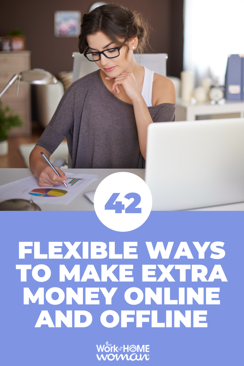 Do you need extra cash? Would you like to work from home? Here are 42 flexible ways to make extra money online and offline. via @theworkathomewoman